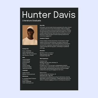 Sleek Dark College Resume