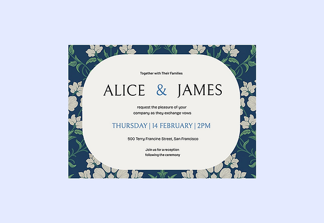 Classic Floral Wedding Invitation