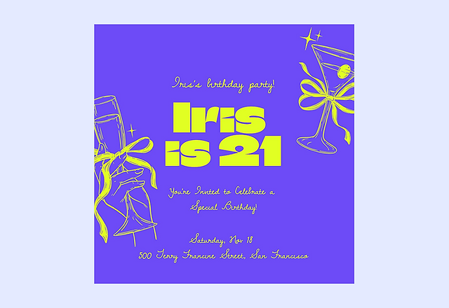 Playful Neon Birthday Invitation