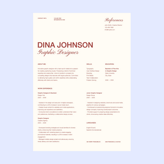 Vintage Clean Graphic Designer Resume