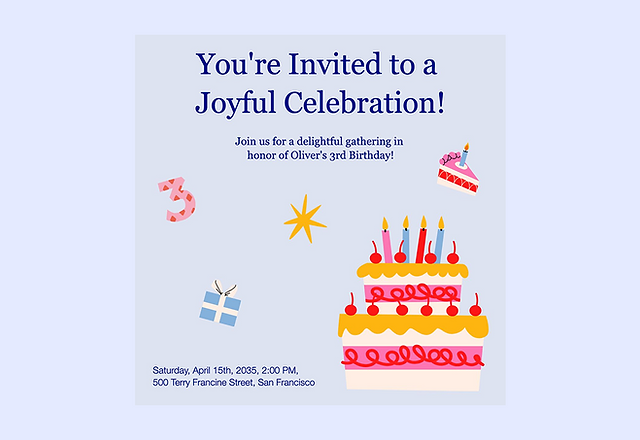 Playful Colorful Birthday Invitation