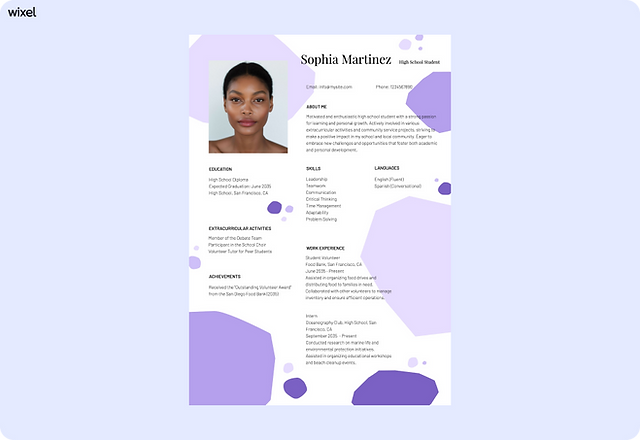 Playful Clean High School Resume