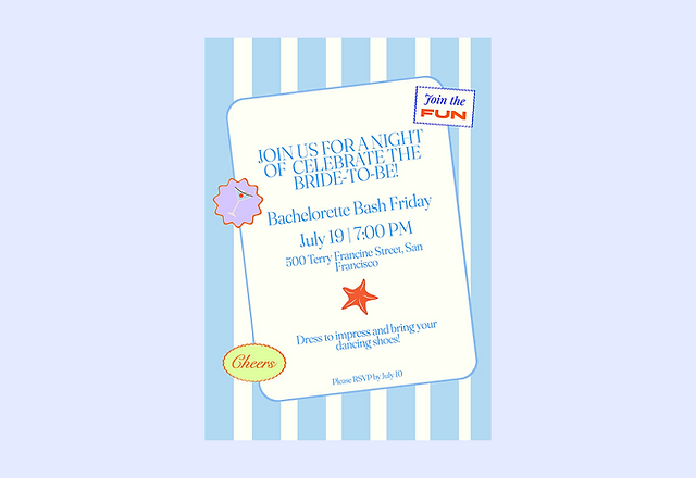 Playful Pastel Colorful Bachelorette Invitation