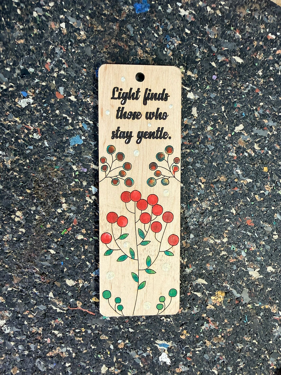 Thumbnail: Hand-painted Wooden Bookmark – Festive Reflections Series