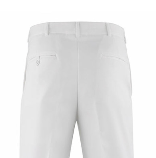 Thumbnail: Men's Summer White Poly/Wool Trousers, Classic Fit