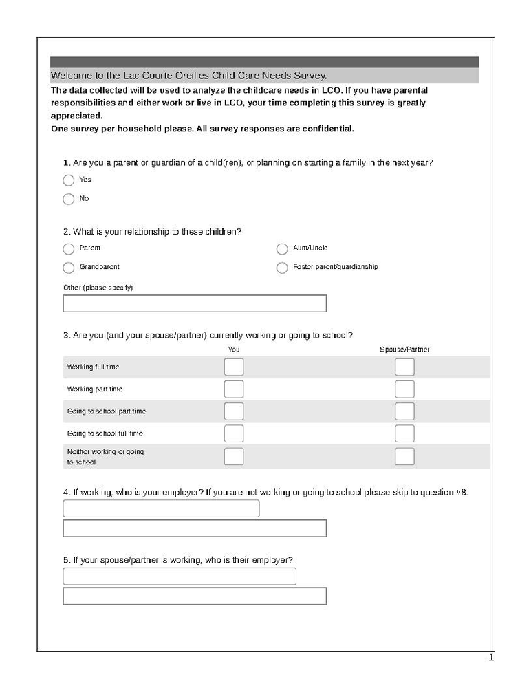 Parents Asked to Fill Out Child Care Needs Survey