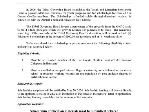 TGB Encourages Tribal Members to Enroll for Youth and Education Scholarships