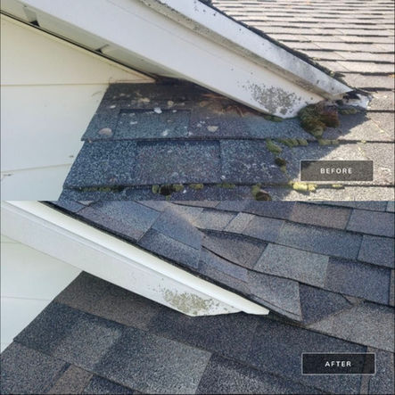 Before/After of a roof replacement by Peak Roofing LLC

