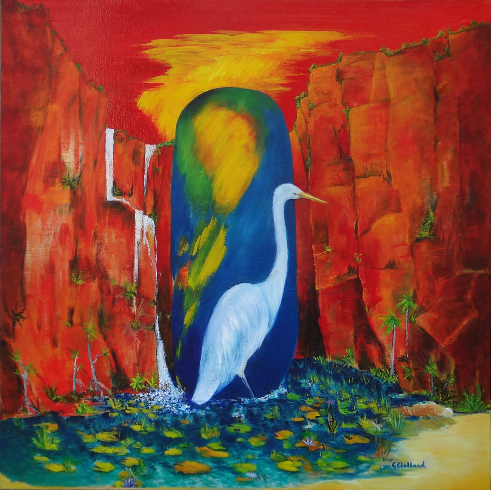 SOLD Kimberley Waterhole oil on canvas 90cmx90cm
