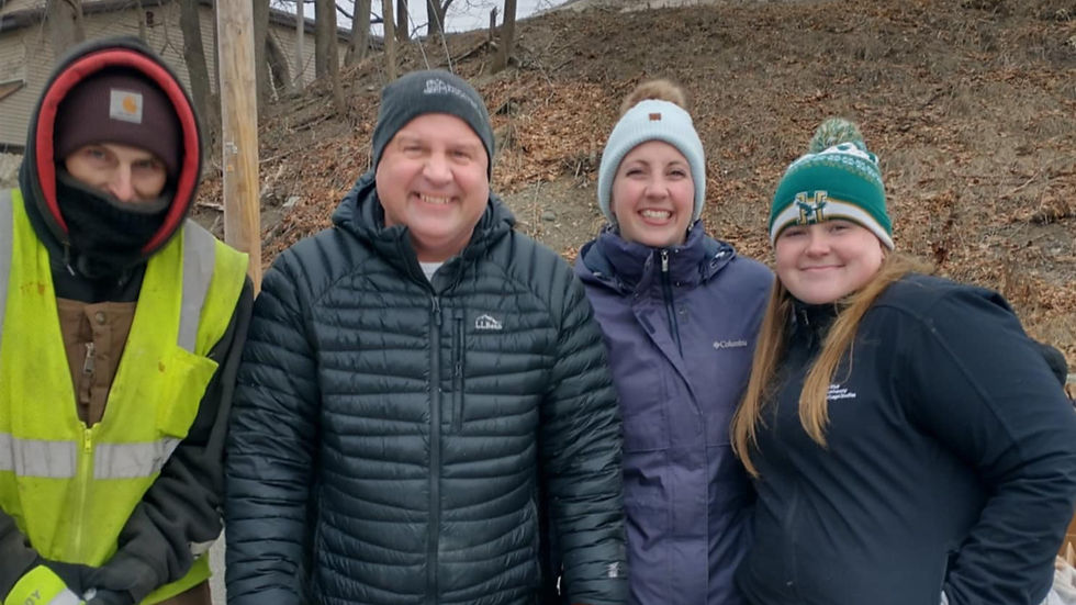 Our great volunteers braving the cold weather to get food to our neighbors.
