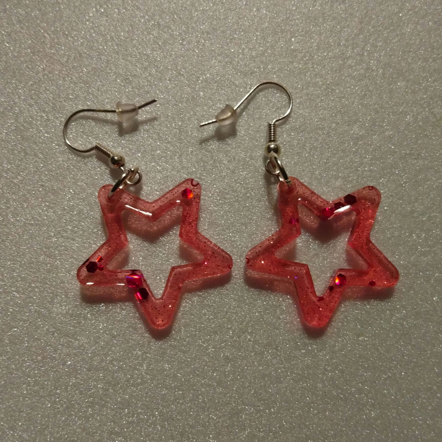 Your A Star Pink Glitter Handcrafted Earrings