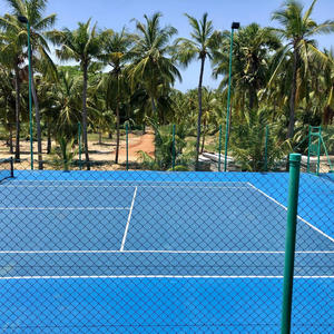 Tennis court and water tanks