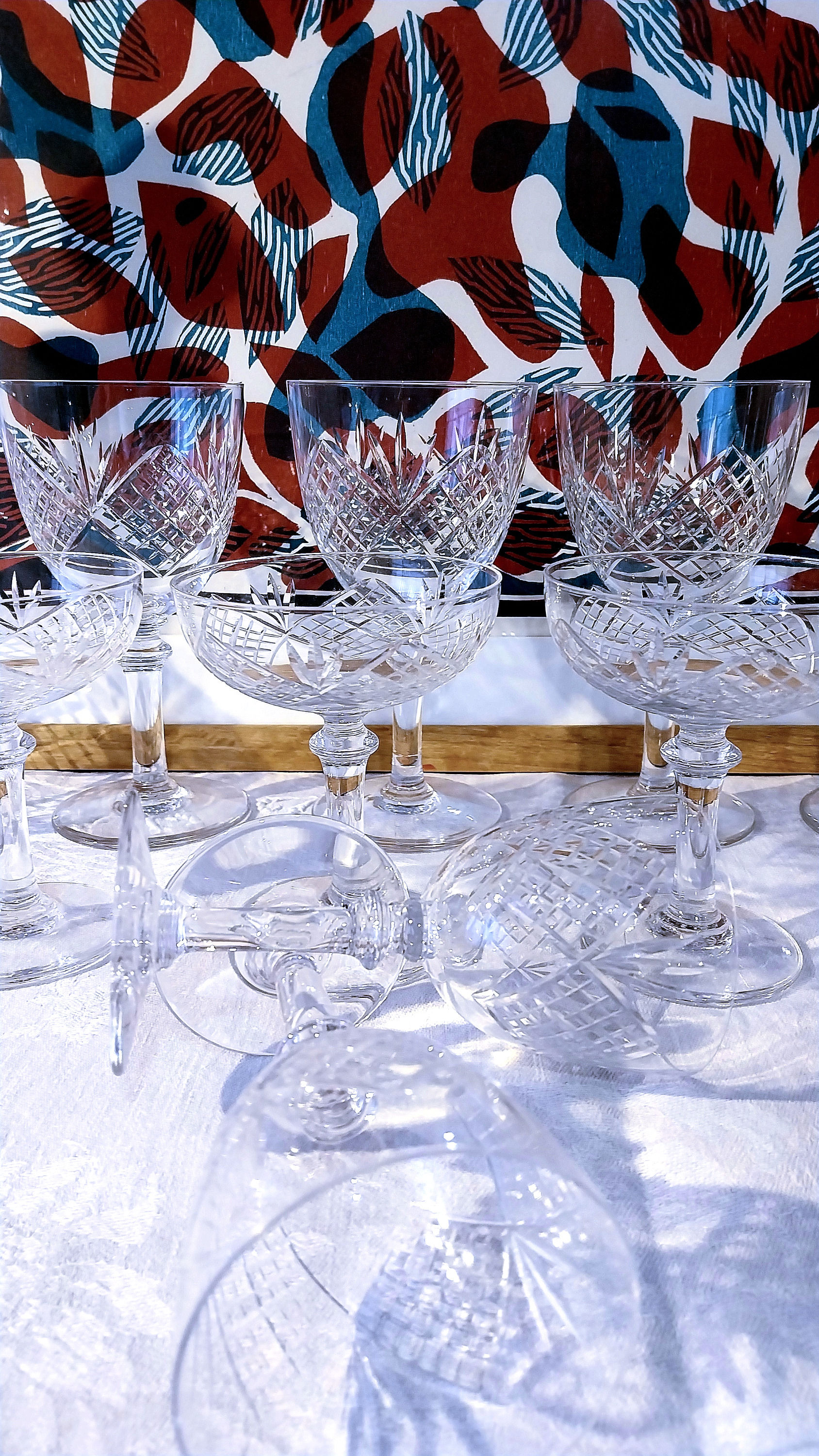 Partie de service de verres en cristal Saint-Louis