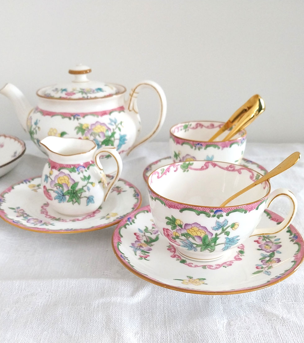 Miniature : Tête à tête en porcelaine (10 pièces) - Minton, Angleterre
