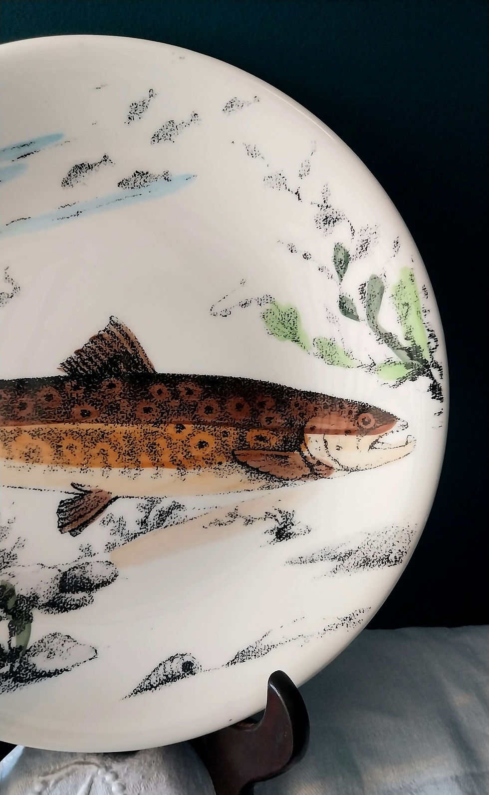 Miniature : 4 Assiettes vintages "poissons" en faïence de Gien