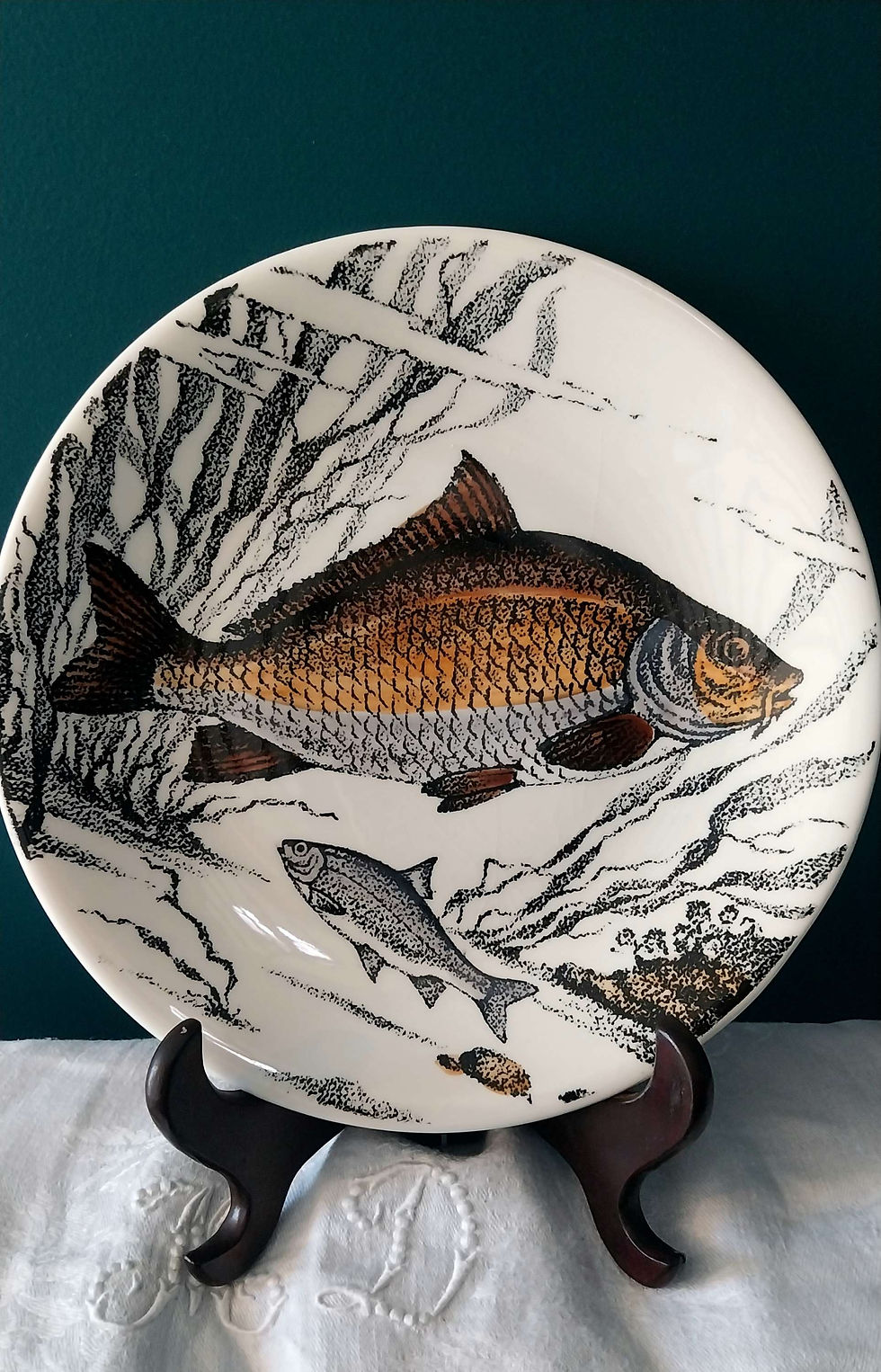Miniature : 4 Assiettes vintages "poissons" en faïence de Gien