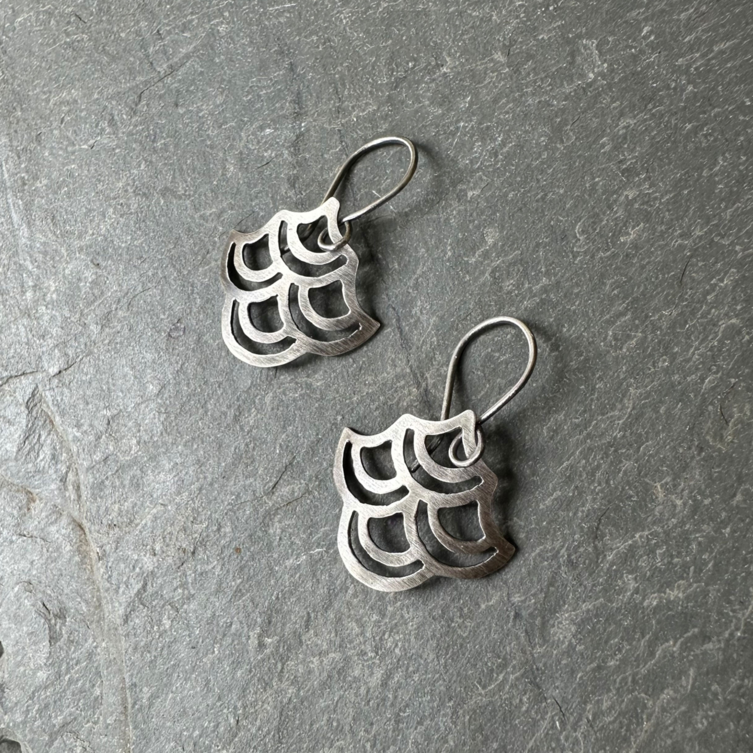 Small Silver Scale Earrings