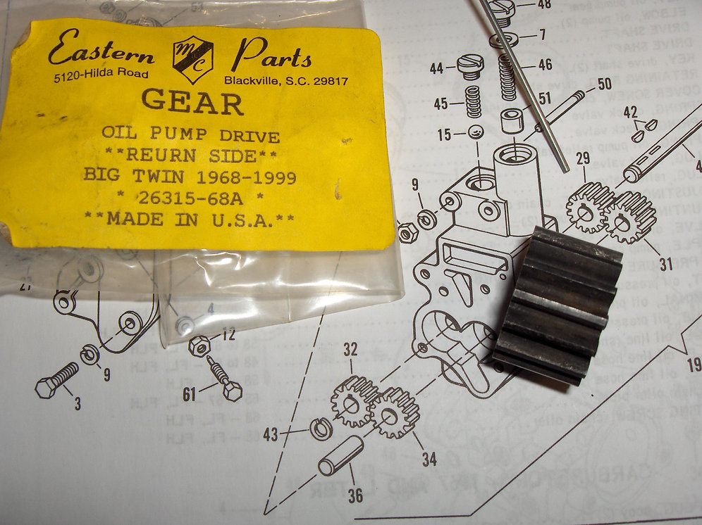 Harley Shovelhead,Evolution Oil Pump Drive Gear 196899 tjsmotorcycles