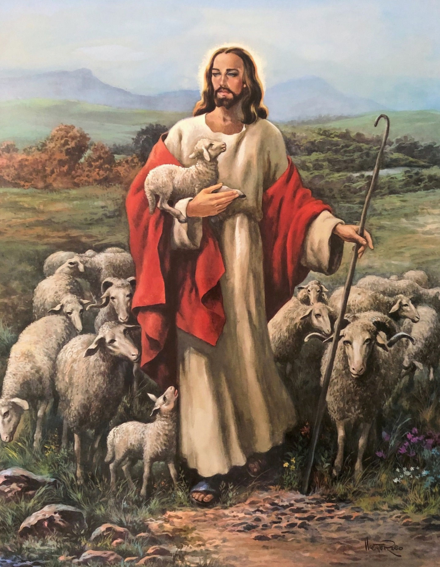 Jesus With Sheep