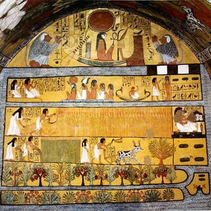 El muro este de la tumba de Sennedjem (TT 1)