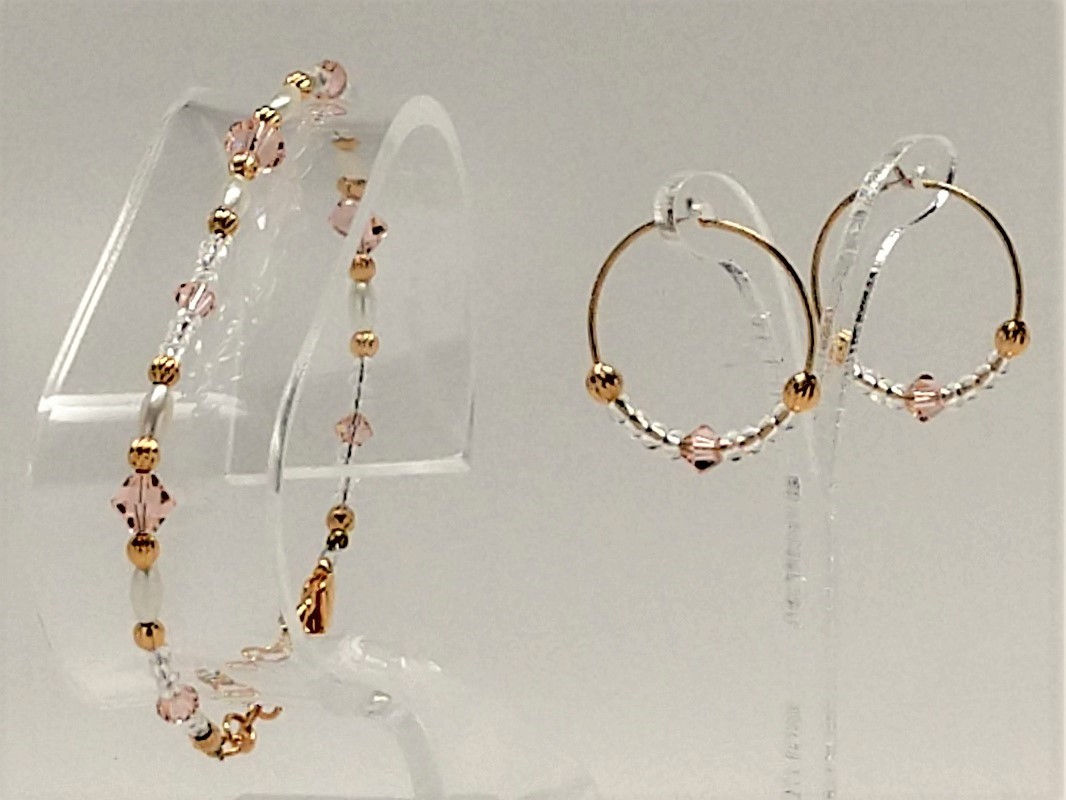 Light Peach/Pearl Gold Jewelry Set