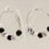 Thumbnail: Black/White Silver Jump Rings Hoop Earrings