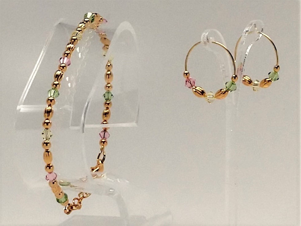 Peridot/Jonquil/Light Rose Gold Jewelry Set