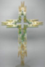 Green with White & Gold Cross