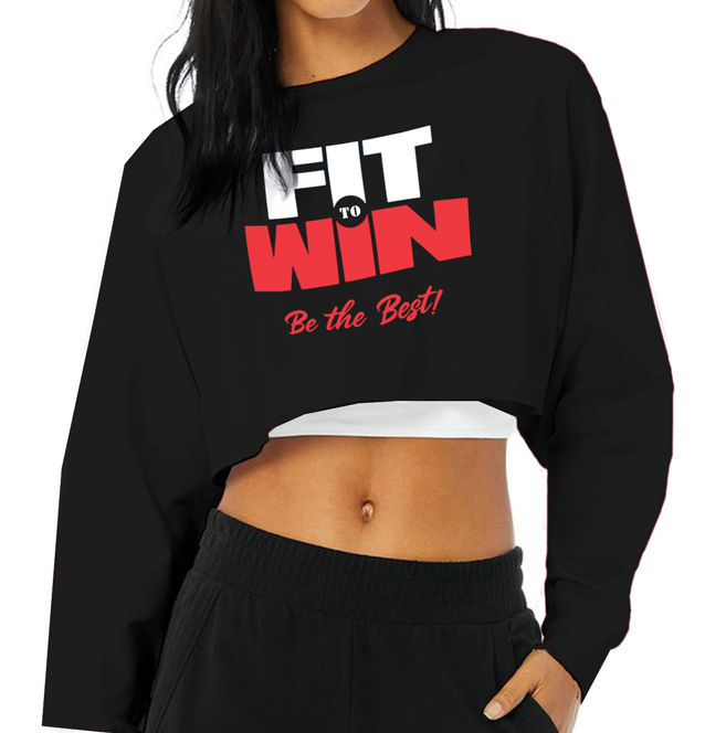 Thumbnail: Fit To Win Crop Long SweatShirt