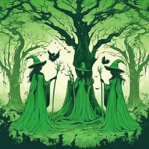 witches in a grove in green.jpg