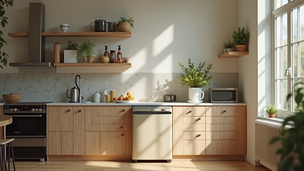 Eye-level view of a beautifully wrapped kitchen appliance with a modern design