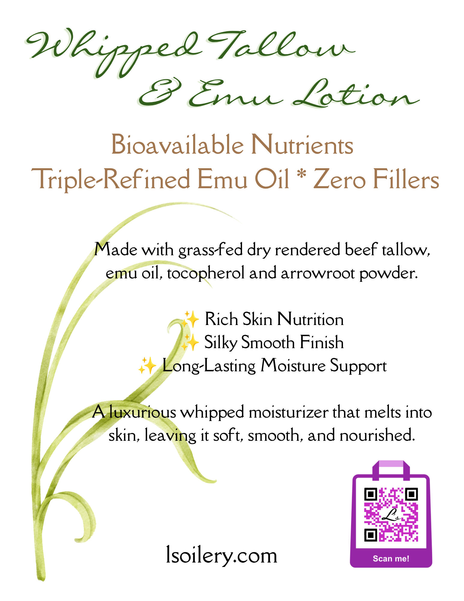 Whipped Tallow & Emu Lotion