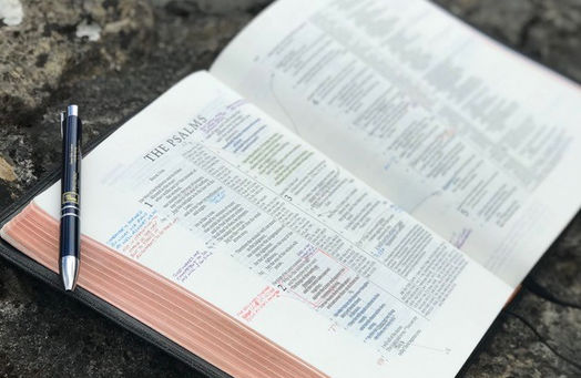 A opened study Bible