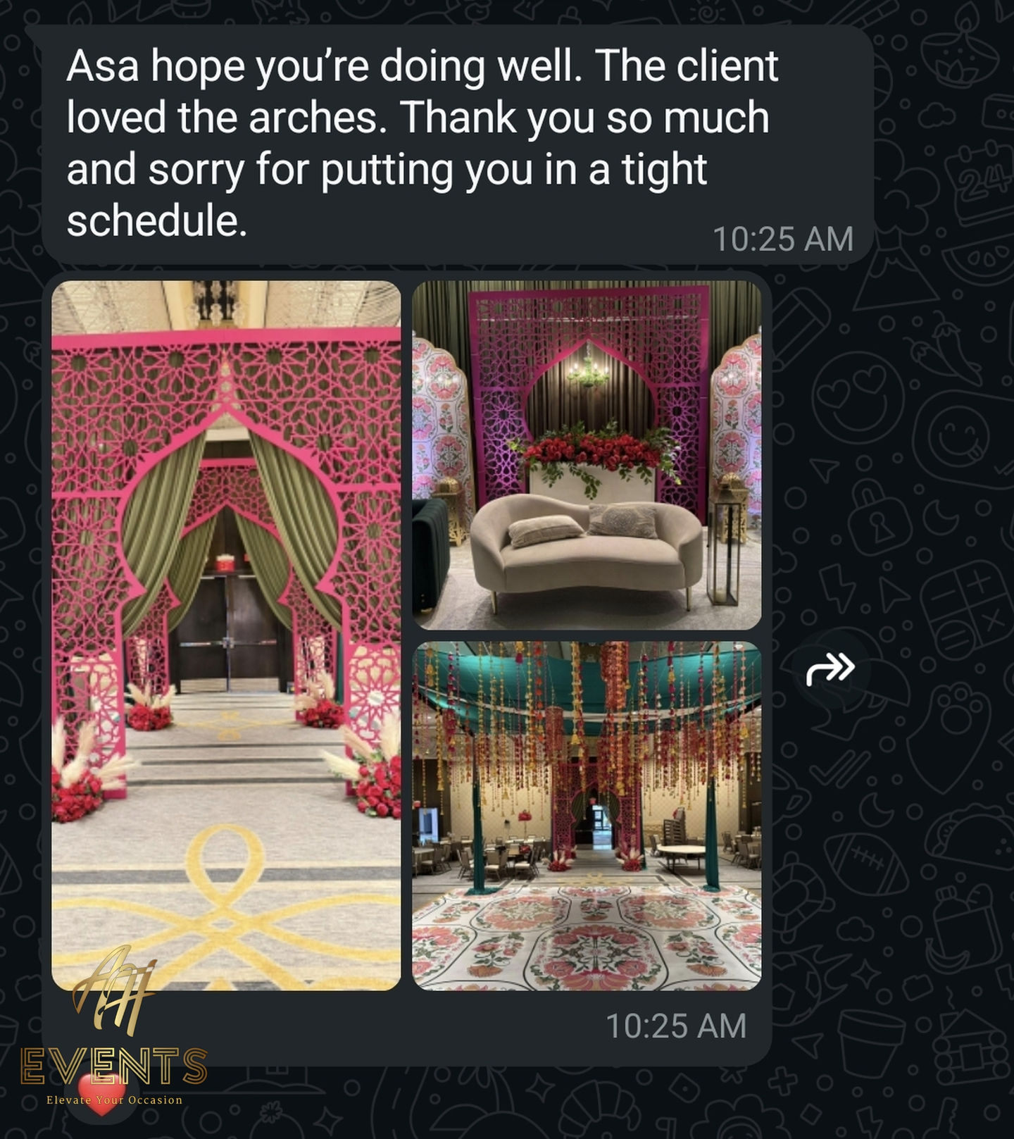 arch backdrop, featuring precision CNC-cut 3/4" birch plywood for a high-end wedding ceremony focal point