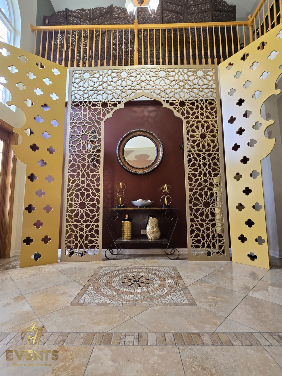 arch backdrop, featuring precision CNC-cut 3/4" birch plywood for a high-end wedding ceremony focal point