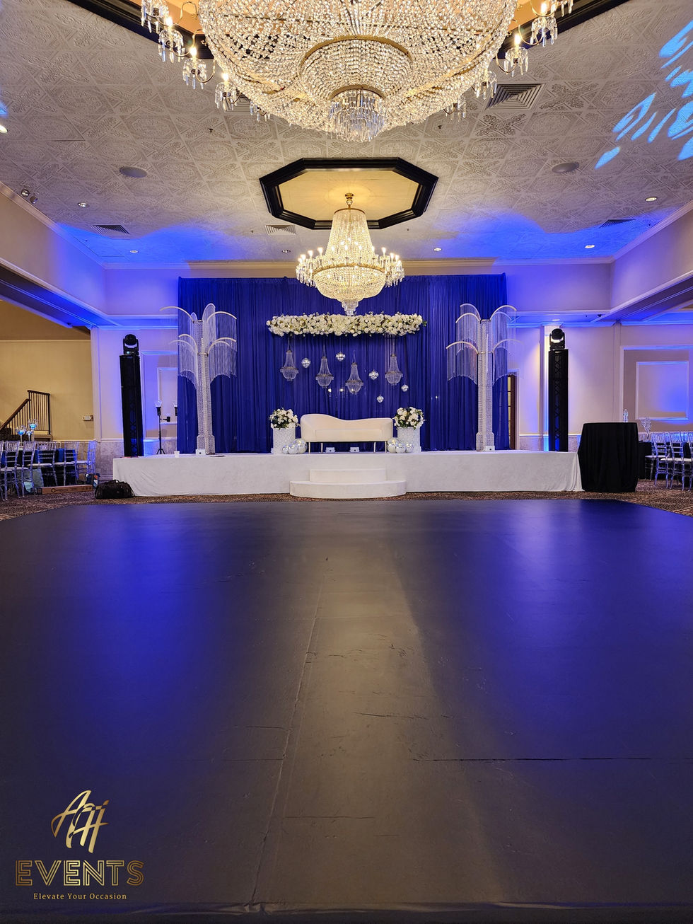 Solid color architectural vinyl wrap in a bold matte finish for branded event surfaces and coordinated dance floors.