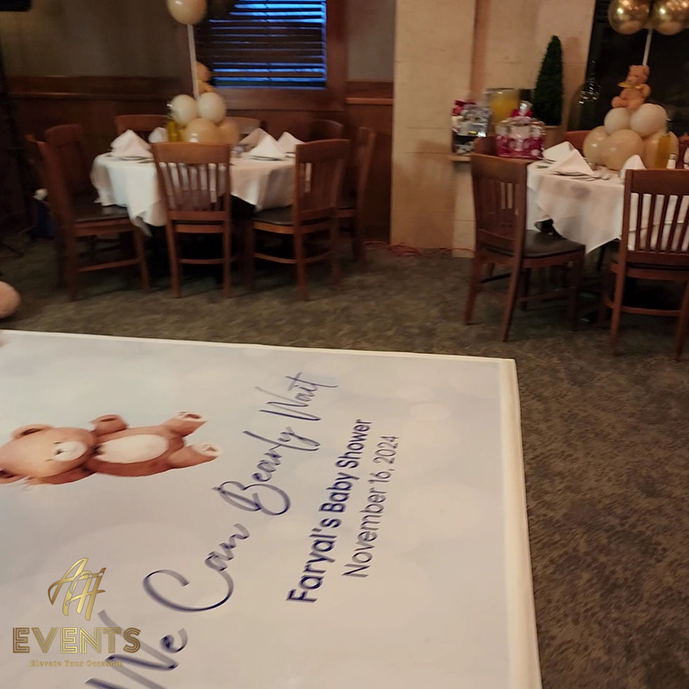 Bespoke custom-printed vinyl wrap featuring high-resolution patterns and event-specific floor designs.