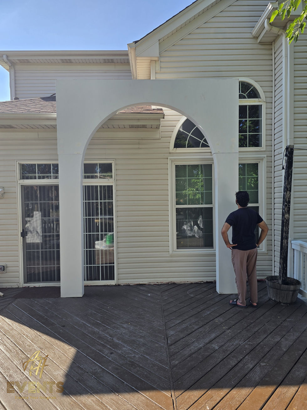 custom 3d arch backdrops in white