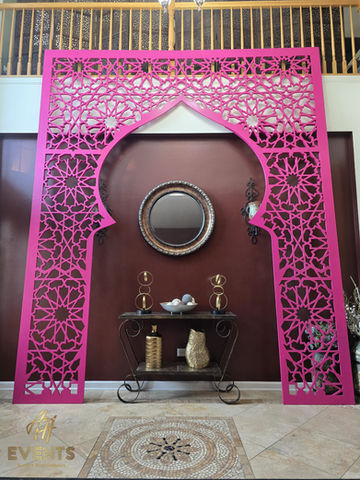 arch backdrop, featuring precision CNC-cut 3/4" birch plywood for a high-end wedding ceremony focal point