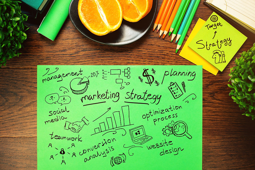 Close-up view of a vibrant digital marketing strategy on a whiteboard