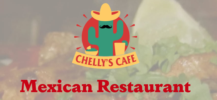 Chellys Cafe business logo showing a cactus wearing a sombrero