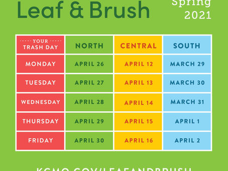 Leaf and Brush Pickup Schedule for Spring