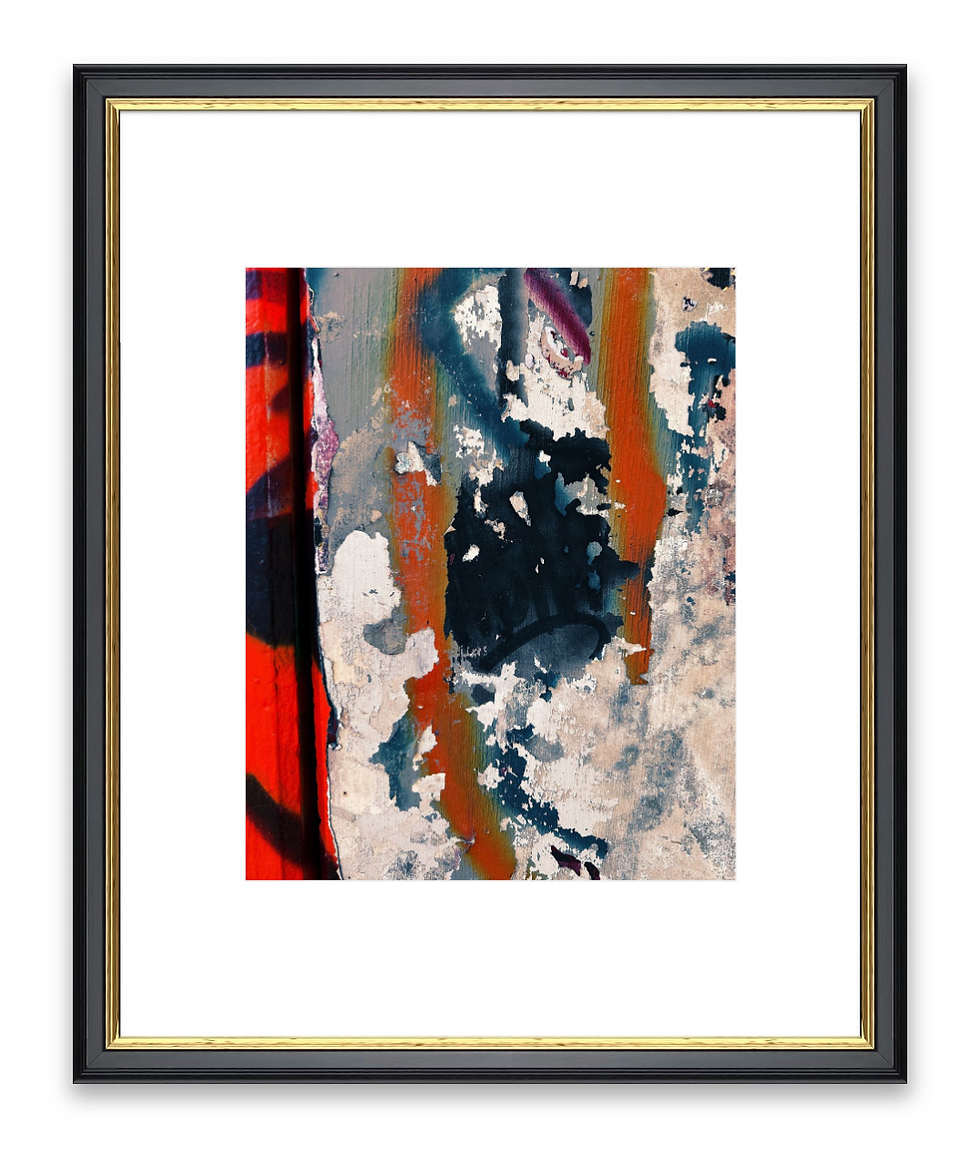 Red, Gray, Black Abstract 9X12