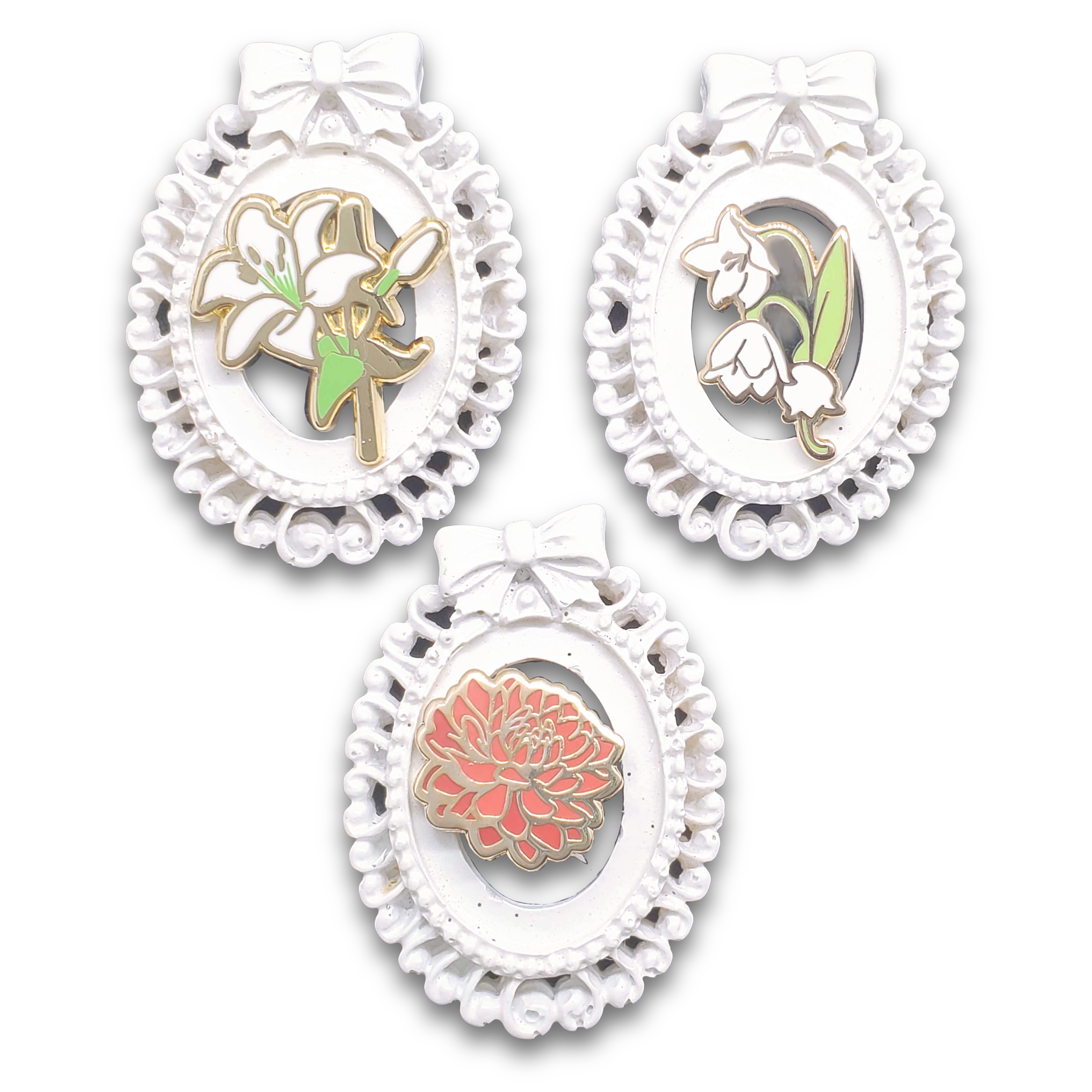 original | flower garden series 2 mini pin set | winter 2023 patreon