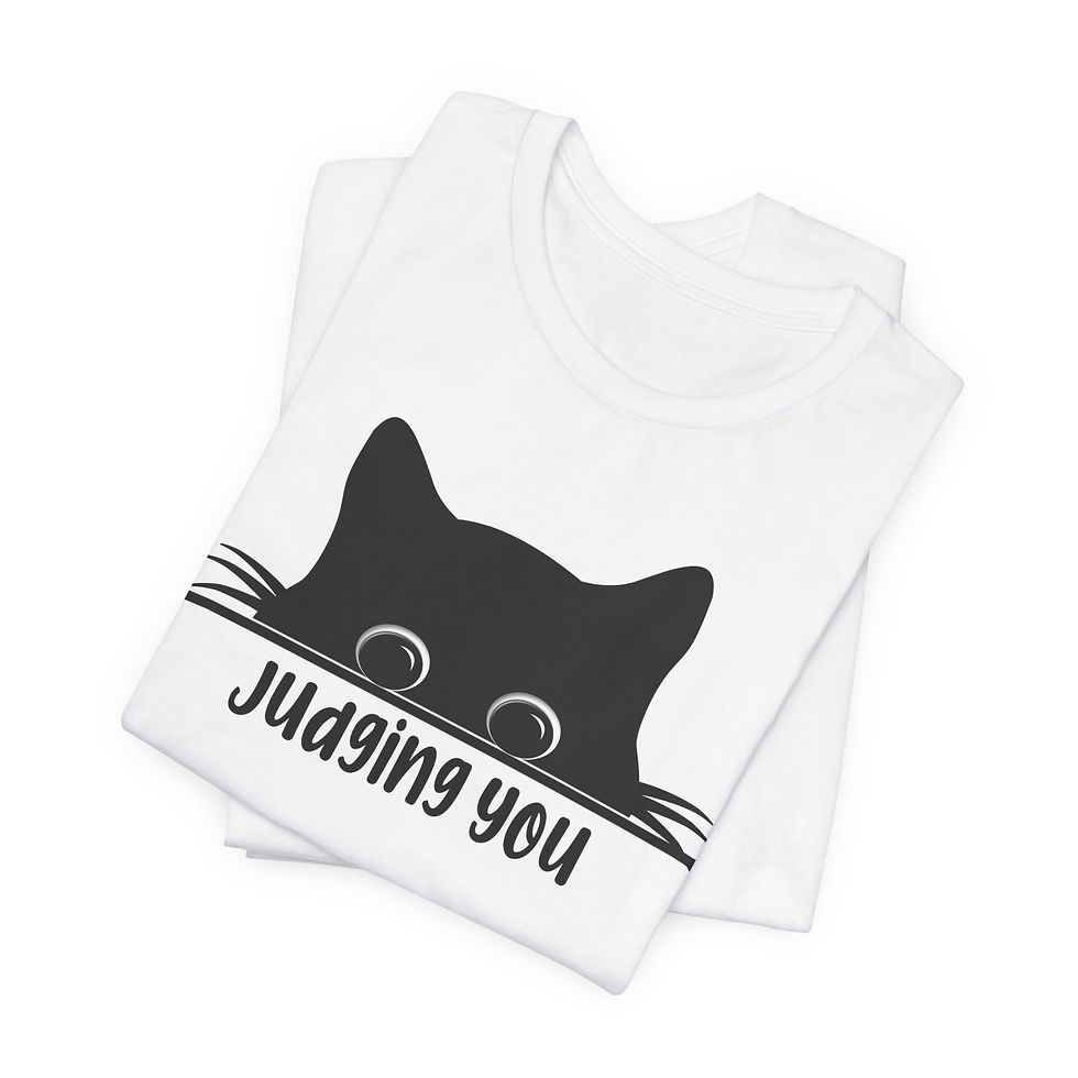 Thumbnail: Judging You Cat T-Shirt — Cute Peeking Cat Graphic Tee