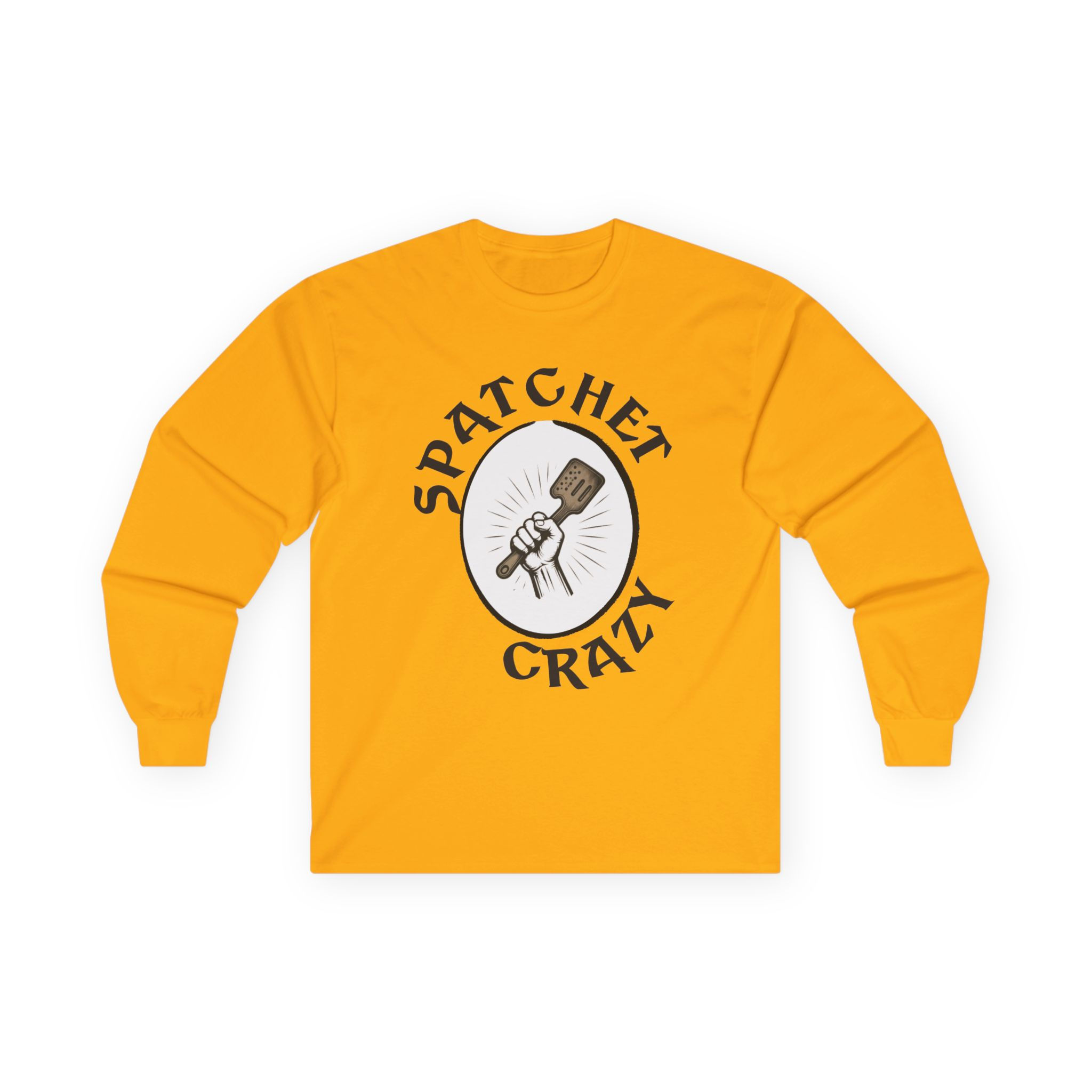 Spatchet Crazy Long Sleeve Tee — Funny Kitchen Chef Spatula Design