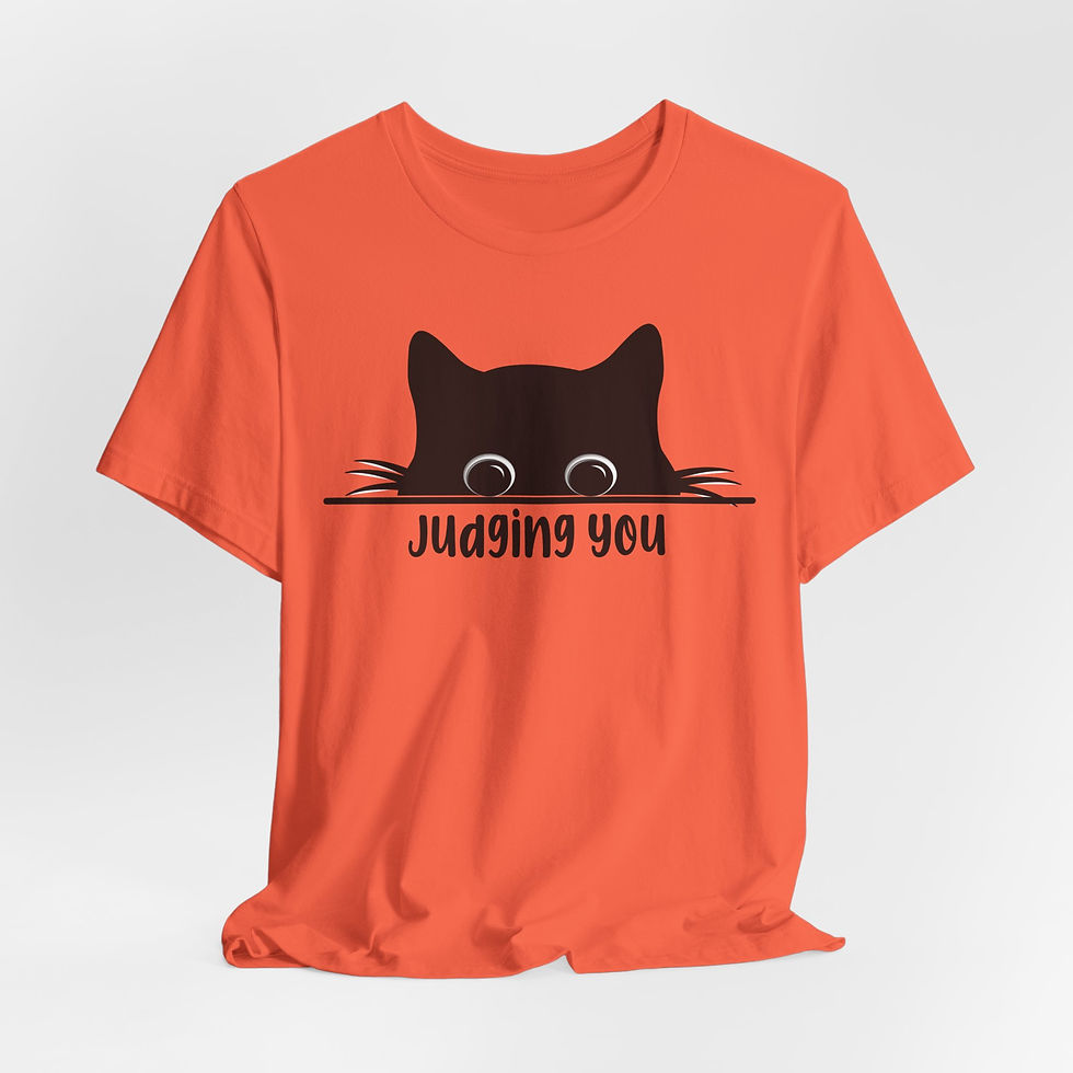 Thumbnail: Judging You Cat T-Shirt — Cute Peeking Cat Graphic Tee