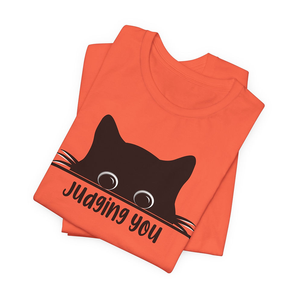 Thumbnail: Judging You Cat T-Shirt — Cute Peeking Cat Graphic Tee