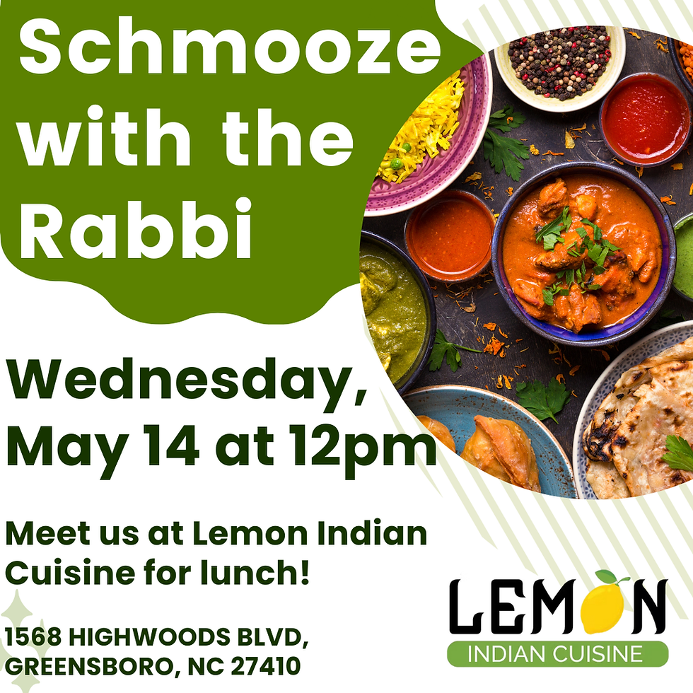 Schmooze with the Rabbi at Lemon Indian Cuisine