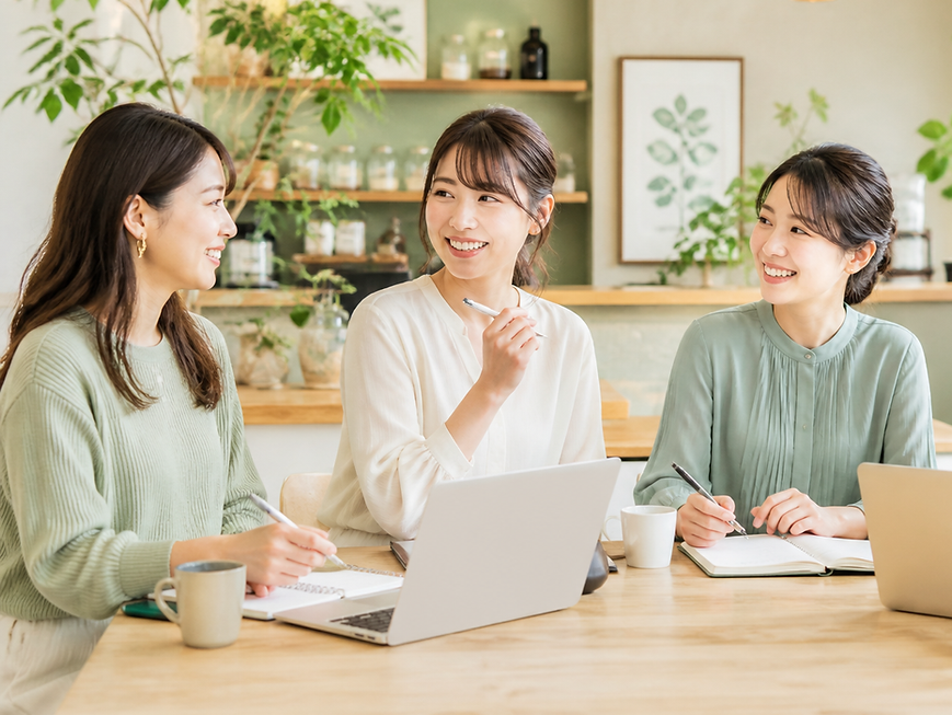 予防栄養や未病について話し合う4人の女性